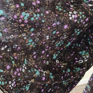 Floral Print Sparkly Scarf